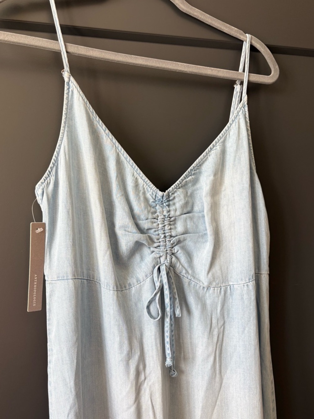 NWT Anthropologie Cloth & Stone Light Blue Chambray Maxi Dress - Picture 2 of 7